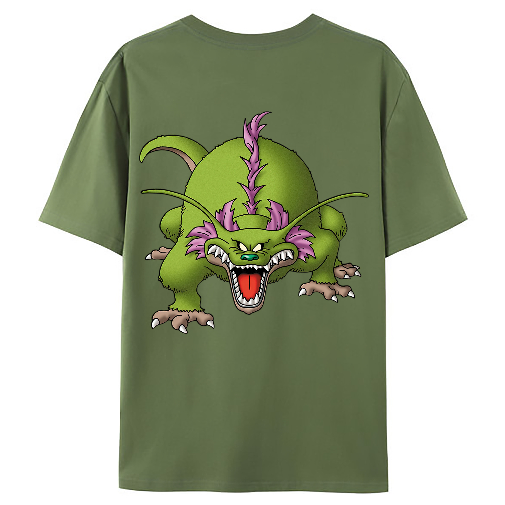 （画像用） ドラゴンクエスト Doragon Kuesuto Dragon Quest 綿100％ メンズ半袖Tシャツ（バックプリント） 通気性